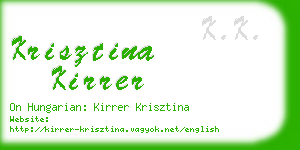 krisztina kirrer business card